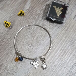 WEST VIRGINIA CHARM BRACELET EARINGS AND PIN